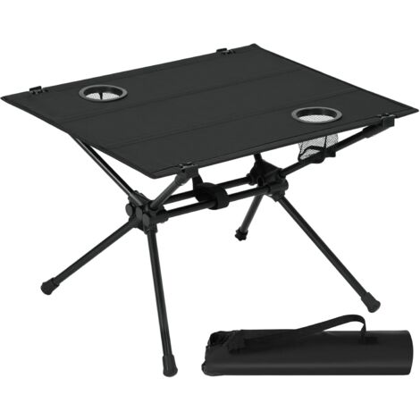 QWORK® Tavolo Pieghevole, Tavoli da campeggio pieghevoli, 95 * 55 * 50cm, Nero, Per barbecue