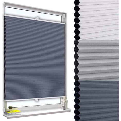WOLTU Tenda Plissettata a Nido d'Ape Tende Avvolgibili Oscurante al per Finestra Blu-Bianco 50x120 cm