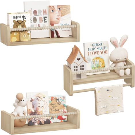 WOLTU Libreria Da Parete Per Bambini, 40cm Set di 3 Porta Libri per Cameretta
