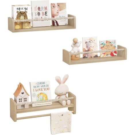 WOLTU Libreria Da Parete Per Bambini, 50cm Set di 3 Porta Libri per Cameretta