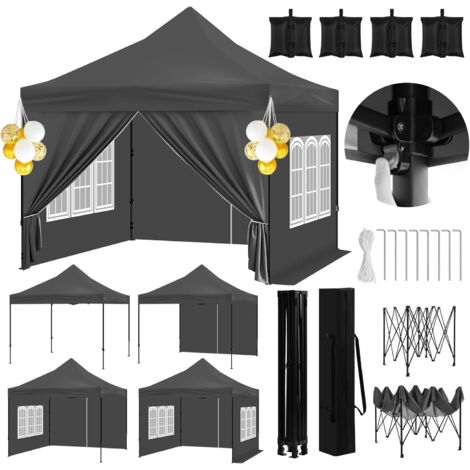 Relaxdays Peso Per Gazebo, Set Da 4, Sacchi In Tessuto Oxford Da Riempire Con Sabbia Zavorre Per Padiglione Blu 82827301