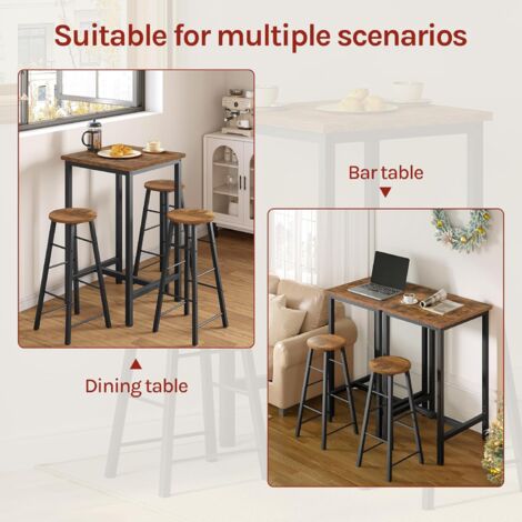 WOLTU Tavolo da Bar Quadrato Alto Tavolino Bancone per Cucina in