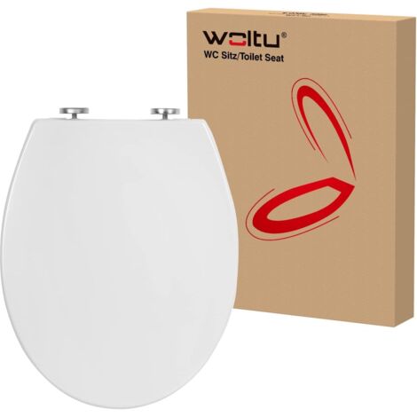 WOLTU Sedile Wc Universale Copriwater Soft Close a Forma O Bianco