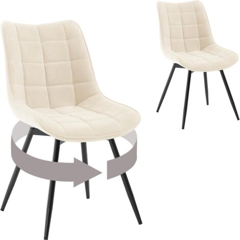 Sedie da pranzo moderne in velluto beige, set da 4, eleganti e confortevoli, tessuto in velluto traspirante, design ergonomico | Leroy Merlin