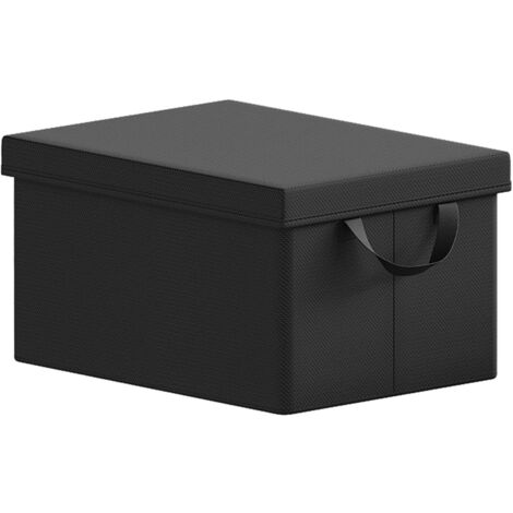WOLTU Set 1 Scatole Portaoggetti box pieghevole cestino contenitore cesta con maniglie in tessuto Nero 27L
