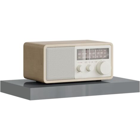 WOLTU Mensola a Muro con Staffa Metallica Invisibile, Grigio Lucido 40x22.9x3.8 cm