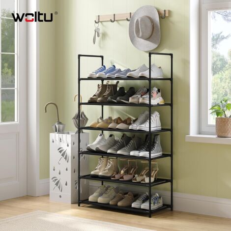 WOLTU Scarpiera Ripiani Stoccaggio 8 livelli Fai da te Stabile struttura in metallo, 41x28x140cm