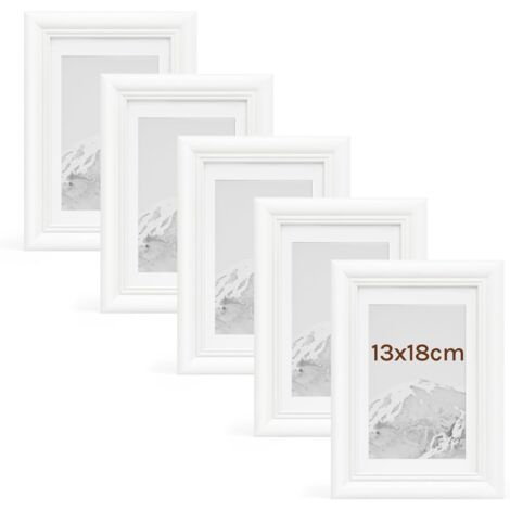 WOLTU 5x Cornice Foto da tavolo da muro 13x18cm, Bianco
