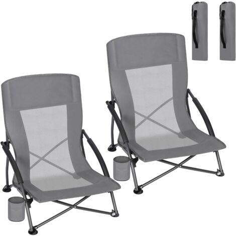 SONGMICS Sedia Pieghevole Da Campeggio - Blu, Portatile 150kg, Con Tasca Porta Bevande
