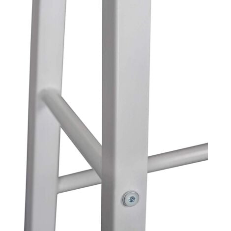 WOLTU 2 Sgabelli Legno da Bar Coppia Sedie Cucina Alta Gambe in Metallo Vintage Rovere+bianco