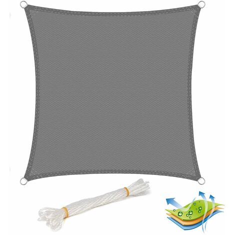 WOLTU Tenda a Vela Parasole Telo da Sole in Protezione Solare Anti UV Giardino Grigio 4x4 m