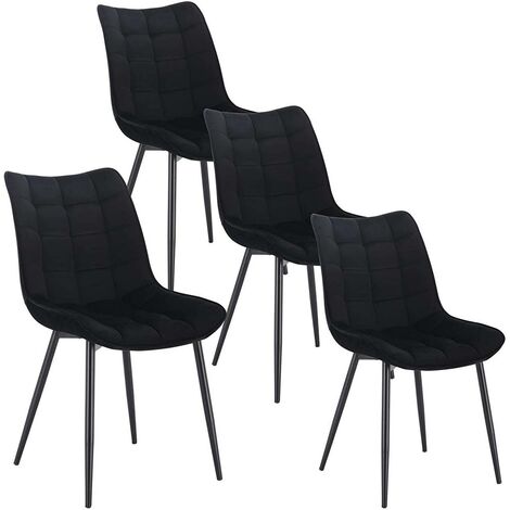 WOLTU set di 4 sedie sala da pranzo sedie cucina moderne sedie imbottite Adatte per Sala Pranzo, Soggiorno, Camera da Letto Estetica in Ecopelle Grigio Metallo BH210gr-4