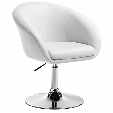 WOLTU Poltroncina Cucina Sgabello Bar Poltrona Girevole Imbottito Moderno Bianco