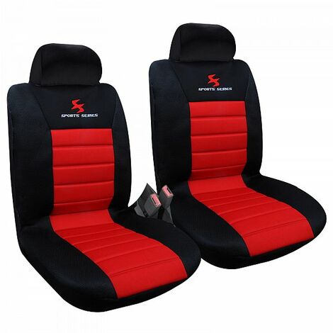 WOLTU 2Pz Coprisedili Anteriori Universali Auto Seat Cover Protege Sedile Rosso
