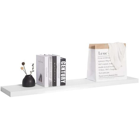 WOLTU 1x Mensola da Muro Rettangolare Scaffale Libreria a Parete Decorazione Bianco 70 cm