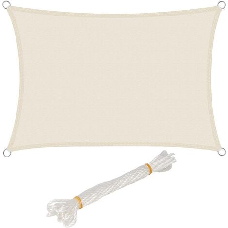 WOLTU Tenda a Vela Parasole Telo da Sole PES Protezione Solare Anti UV Esterni Crema 5x7m