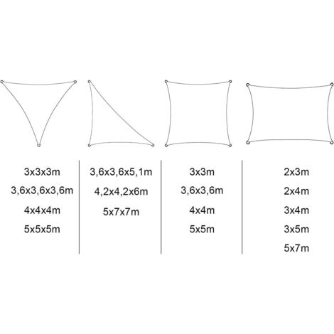 WOLTU Tenda a Vela Parasole Telo da Sole in Protezione Solare Anti UV Giardino Grigio 5x7m