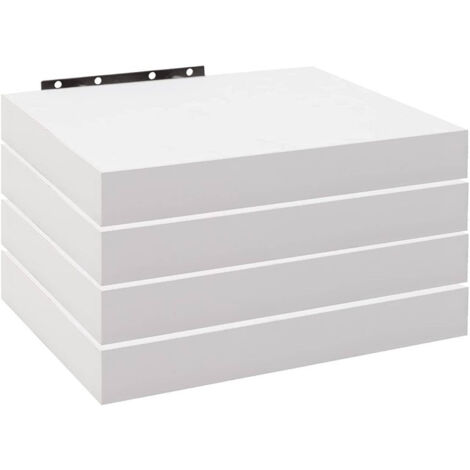 WOLTU Mensola da Muro Scaffale Sospeso a Parete Libreria Piccola Legno e Metallo 4x 25x22.9x3.8cm