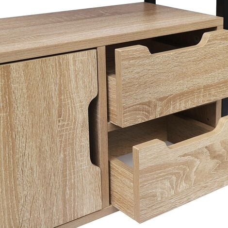 WOLTU Libreria in Legno e Metallo Scaffale per Libri Portaoggetti Moderno Legno
