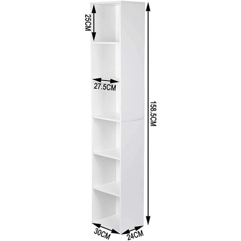 WOLTU Libreria Scaffale Legno Scompartimenti Armadietto per Libri FAI DA TE 159 cm