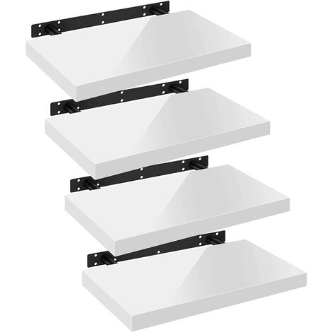 WOLTU Mensola da Muro Scaffale Sospeso a Parete Libreria Piccola Legno e Metallo 4x 90x22.9x3.8 cm
