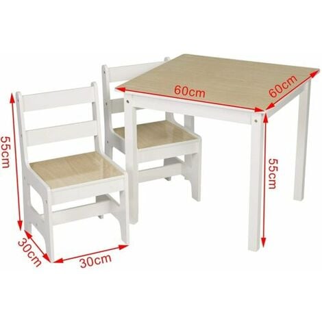 Ikea Latt-Tavolo per Bambini con 2 sedie, Bianco, Pino, Kiefer