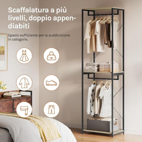 Vetrineinrete® Stand Appendiabiti in metallo per abiti con ruote 2