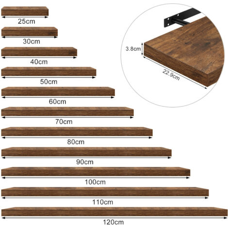 Pipishell Mensola da Muro, Mensola da Parete da 40 cm, mensole cucina in legno di Paulownia
