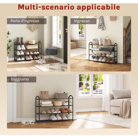 1pc 6/8 strati organizzatore di scarpe, telaio in metallo salvaspazio e scarpiera intercalare in tessuto, ripiano T1 per ingresso corridoio soggiorno  15