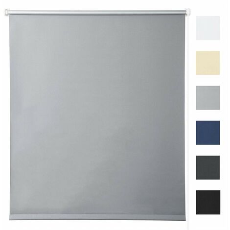 WOLTU Tenda a rullo oscurante termica isolante finestra porta senza fori Grigio 100x210 cm