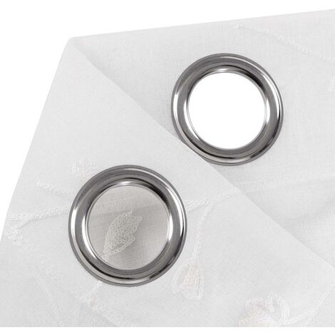 WOLTU Tende Trasparenti Senza Occhielli per Soggiorno Camera da Letto 2 Pannelli Voile Bianco 140x225cm ,Tenda senza cinghie