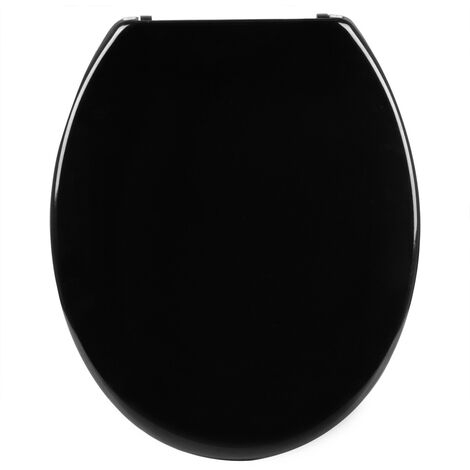 WOLTU Copriwater Universali Ovale Coprisedili WC Coperchio in Duroplastica Nero puro