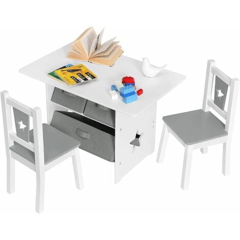 Set scrivania con cassetto e sedia multifunzionale per bambini, Tavolo e  sedia con nicchia e armadietto - Costway