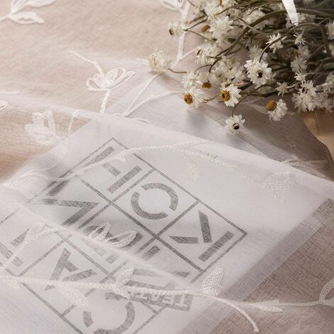 WOLTU Tende Trasparenti Voile Tenda Finestra Camera da Letto Decorazione per Casa 1 Pannello 140 x 225 cm Bianco