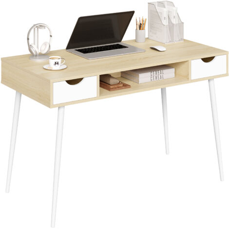 WOLTU Scrivania Porta PC Moderno Tavolo da Lavoro con Cassetti in Legno