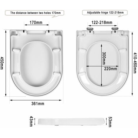 Woltu Copriwater Sedile Wc Universale Coperchio Con Chiusura