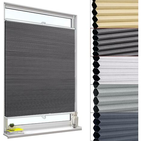 WOLTU Tenda Plissettata a Nido d'Ape Tende Avvolgibili Oscurante al per Finestra grigio scuro 75x120 cm