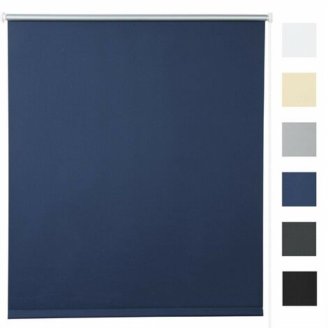 WOLTU Tenda a rullo oscurante termica isolante finestra porta senza fori Blu 90x160 cm