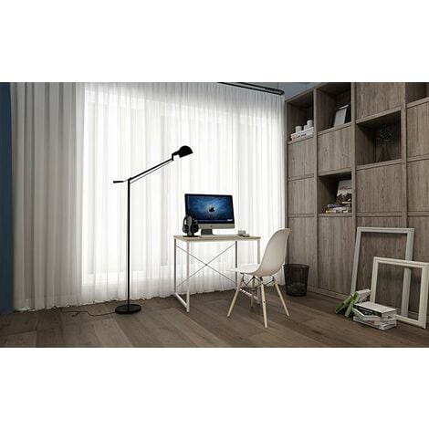 WOLTU Scrivania Computer Tavolo PC Scaffale Moderno per Ufficio Lavoro Studio Legno+bianco