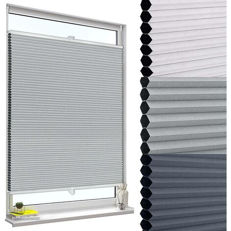 WOLTU Tenda Plissettata a Nido d'Ape Tende Avvolgibili Oscurante al per Finestra Grigio 65x220 cm