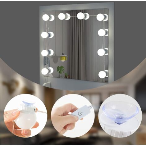 WOLTU Toeletta Trucchi con 10 Luci LED Specchiera Tavolo da Trucco