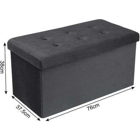 WOLTU Pouf Contenitore Pieghevole Cassapanca Scarpiera ingresso Poggiapiedi 76cm Grigio