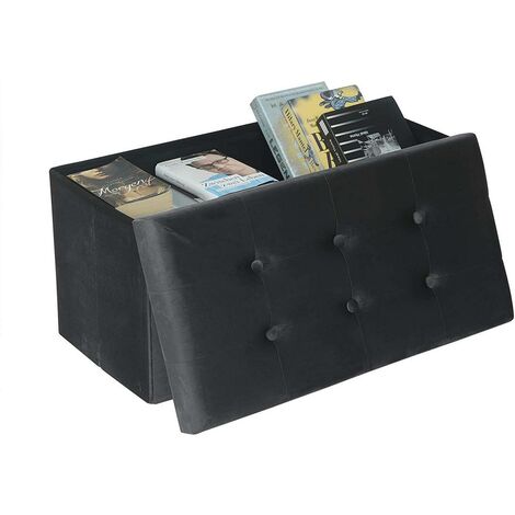 WOLTU Pouf Contenitore Pieghevole Cassapanca Scarpiera ingresso Poggiapiedi 76cm Grigio