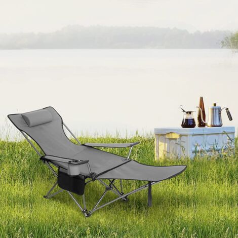 Sedia Da Campeggio Pieghevole Con Schienale Alto E Imbottito - Portatile Con Braccioli, Portabicchiere E Borsa, Tessuto Oxford 600D, Portata 150kg