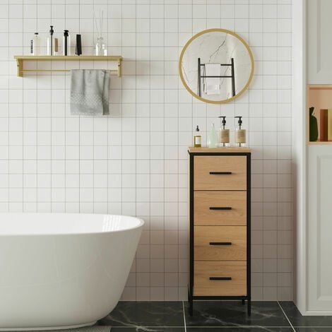 WOLTU Specchio da Parete Rotondo Ø40 cm. Specchio Rotondo Dorato con Cornice in Metallo. Specchiera da Bagno. Specchio per Trucco. Specchio Decorativo da Parete. per Camera da Letto. Ingresso