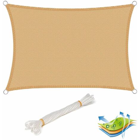 WOLTU Tenda Vela Ombreggiante Telo Sole Ombra Giardino Parasole Sabbia 5x7 m