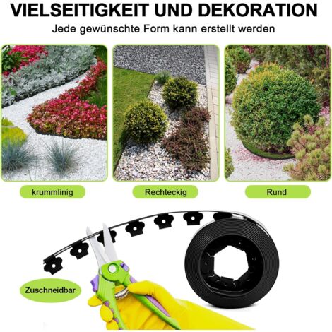 30 Pezzi Bordo Per Prato In Plastica 7,5 M Bordo Da Giardino Effetto Pietra Bordo Per Falciatura Bordo Palizzata Per Aiuole Grigio 90484399