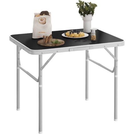 Tavolo Da Campeggio Pieghevole WOLTU – Altezza Regolabile 25.5/58.5 Cm, Piano In MDF, Struttura In Alluminio, Portata 15 Kg