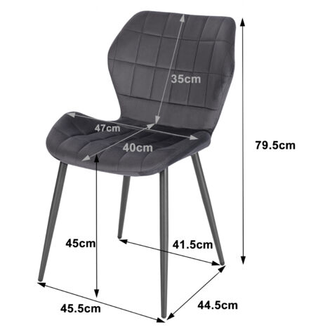 WOLTU 2x Sedie Ergonomica da Pranzo. Sedia Nordica. Sedia da cucina in  velluto. Seduta Imbottita. per