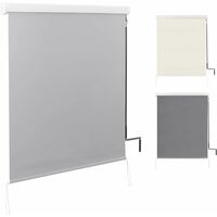 WOLTU Tenda da Sole Verticale Tenda a Rullo per Esterno Tenda da Sole a Caduta con Manovella Tenda per Balcone Avvolgibile Oscurante Protezione Sole Vento per Gazebo Giardino. Grigio 100x140 cm